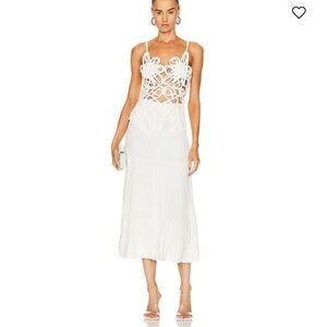 White Lace Midi Dress